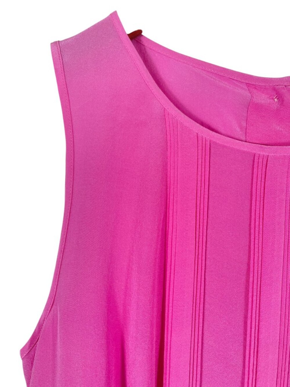 Banana Republic 100% Silk Pintuck Shell Blouse Pink Sleeveless Top 8 - Picture 5 of 13